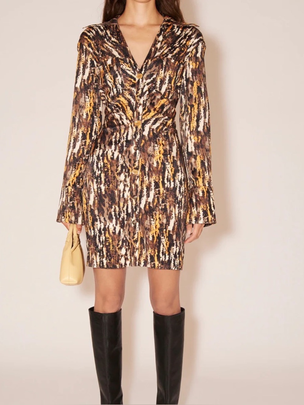 Nanushka Zadara Multicolor Button Down Dress
